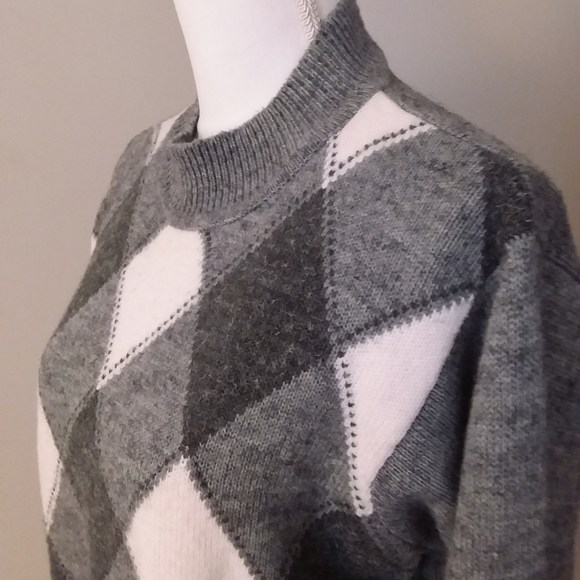Alfred Dunner Grey and White Argle Sweater - Picture 3 of 9
